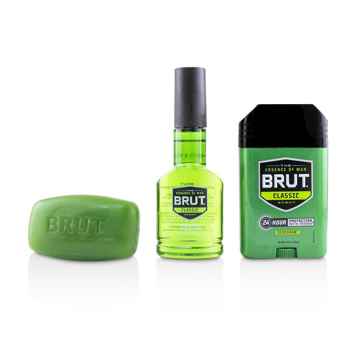 Faberge Brut Coffret: After Shave Cologne Spray 88ml/3oz + Solid Deodorant 70ml/2.25oz + Classic Bar Soap 99g/3oz 3pcsProduct Thumbnail