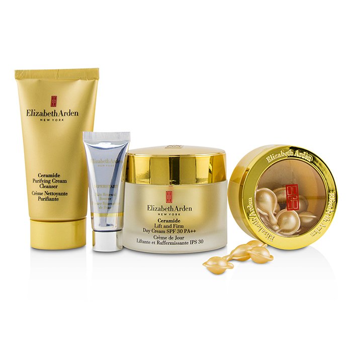 Elizabeth Arden Ceramide Lift & Firm Youth Restoring Collection: Day Cream SPF 30+Ceramide Capsules+Cream Cleanser+Skin Renewal Booster+Veske 4pcs+1bagProduct Thumbnail