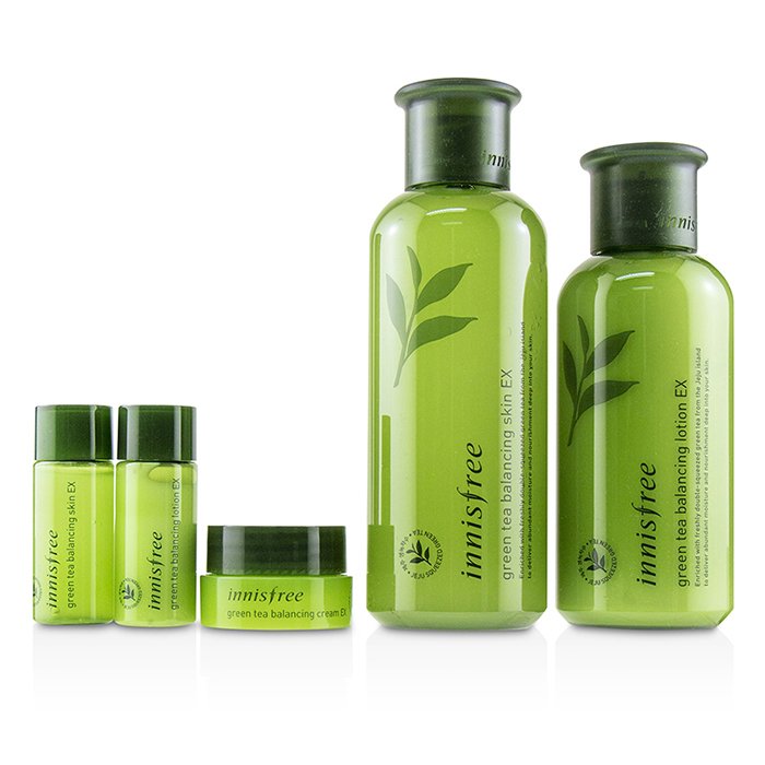 Innisfree Green Tea Balancing Skin Care Set EX: Balancing Skin 200ml+15ml, Balancing Lotion 160ml+15ml, Balancing Cream 10ml 5pcsProduct Thumbnail