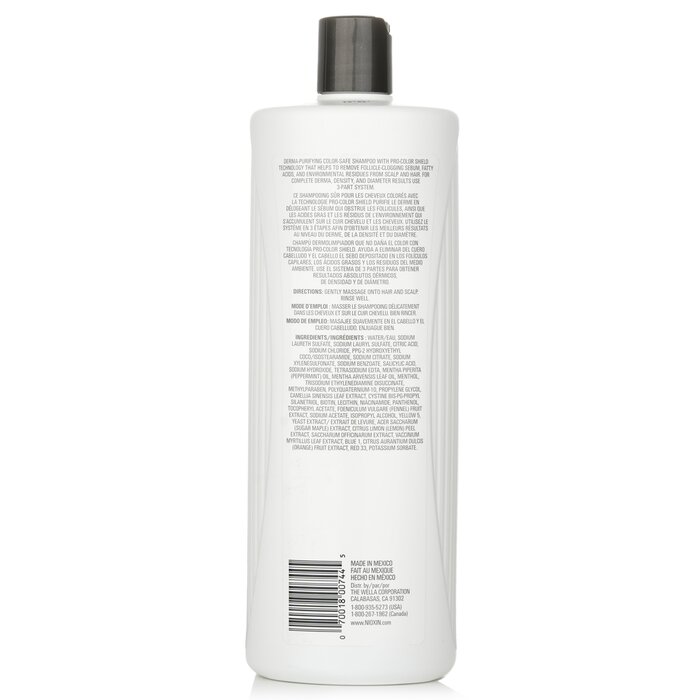 Nioxin Derma Purifying System 4 Очищающий Шампунь (для Окрашенных Волос, Прогрессирующее Выпадение) 1000ml/33.8ozProduct Thumbnail