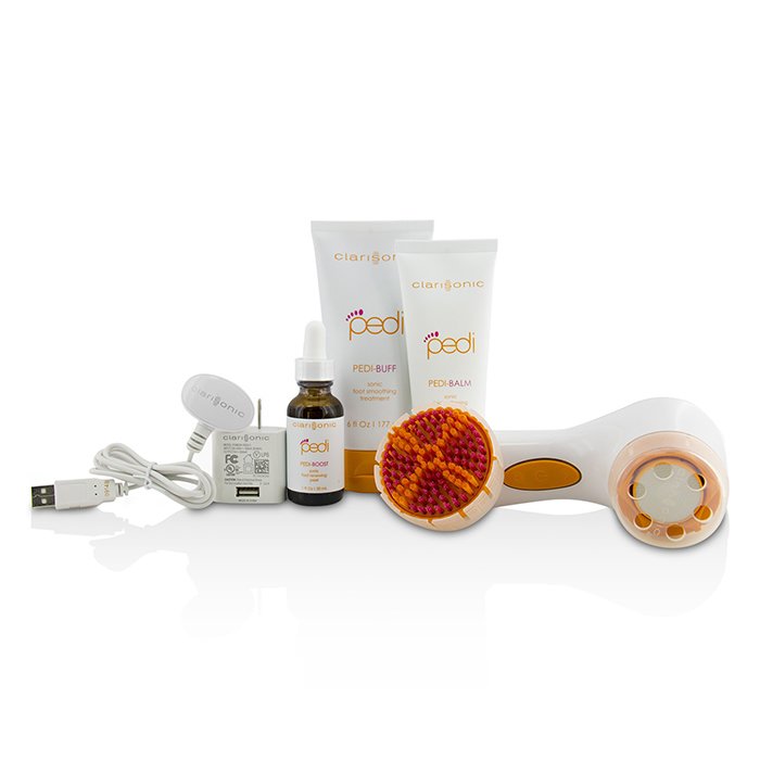 Clarisonic مجموعة تحويل الأقدام Pedi Sonic: Pedi-Buff + بلسم Pedi + مقشر مجددد للأقدام + آلة Pedi + صحن تنعيم (علبة متضررة قليلاً) 7pcsProduct Thumbnail