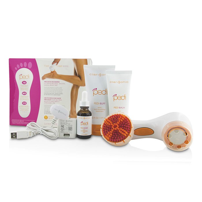 Clarisonic مجموعة تحويل الأقدام Pedi Sonic: Pedi-Buff + بلسم Pedi + مقشر مجددد للأقدام + آلة Pedi + صحن تنعيم (علبة متضررة قليلاً) 7pcsProduct Thumbnail