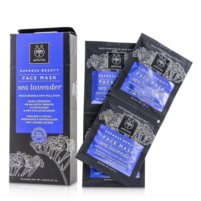 Apivita Express Beauty Face Mask with Sea Lavender (Moisturizing & Anti-Pollution) 6x(2x8ml)Product Thumbnail