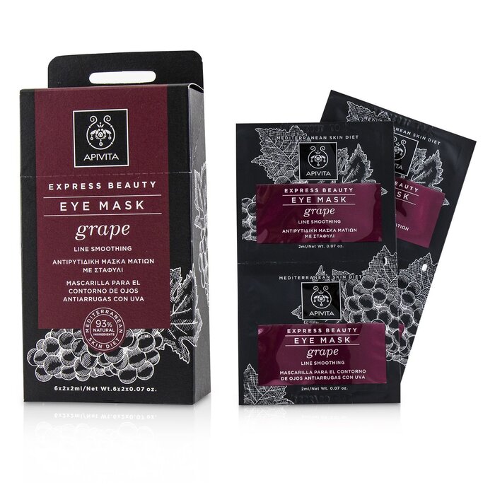 Apivita Express Beauty Eye Mask with Grape (Line Smoothing) 6x(2x2ml)Product Thumbnail
