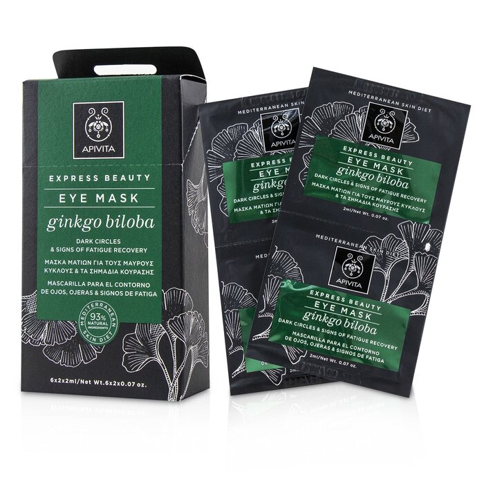 Apivita Express Beauty Eye Mask with Ginkgo Biloba (Dark Circles & Signs Of Fatigue Recovery) 6x(2x2ml)Product Thumbnail