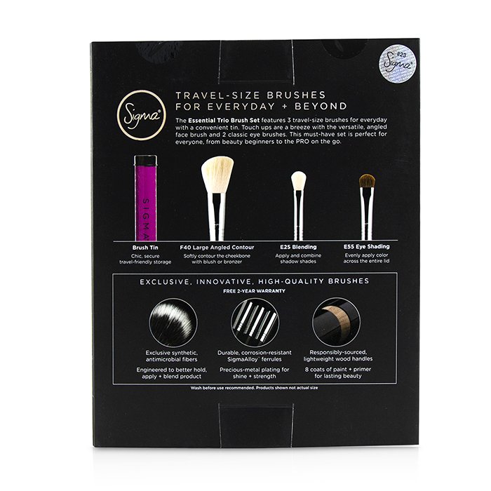 Sigma Beauty Essential Trio Brush Set 3pcs+1 TinProduct Thumbnail