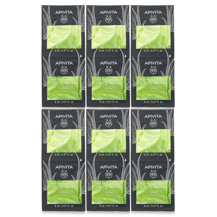 Apivita Express Beauty Face Mask with Aloe (Moisturizing & Refreshing) - Unboxed 6x(2x8ml)Product Thumbnail