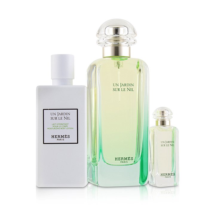 Hermes Un Jardin Sur Le Nil Coffret: Eau De Toilette Spray 100ml/3.3oz + Moisturizing Body Lotion 80ml/2.7oz + Eau De Toilette 7.5ml/0.25oz 3pcsProduct Thumbnail