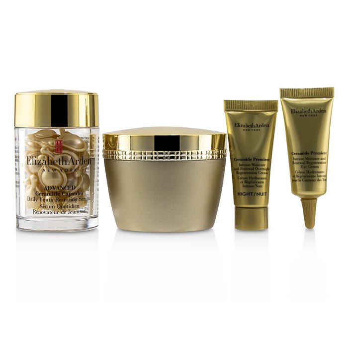 Elizabeth Arden Ceramide Premiere Intense Moisture and Renewal Set: Cream SPF30 50ml +Capsules Serum 14ml+ Overnight Cream 5ml+ Eye Cream 5ml 4pcsProduct Thumbnail