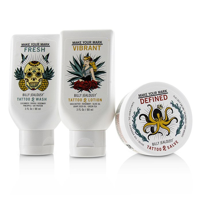 Billy Jealousy Marked IV Life Tattoo Care Kit: Tattoo Wash 88ml + Tattoo Lotion 88ml + Tattoo Slave 57g 3pcsProduct Thumbnail