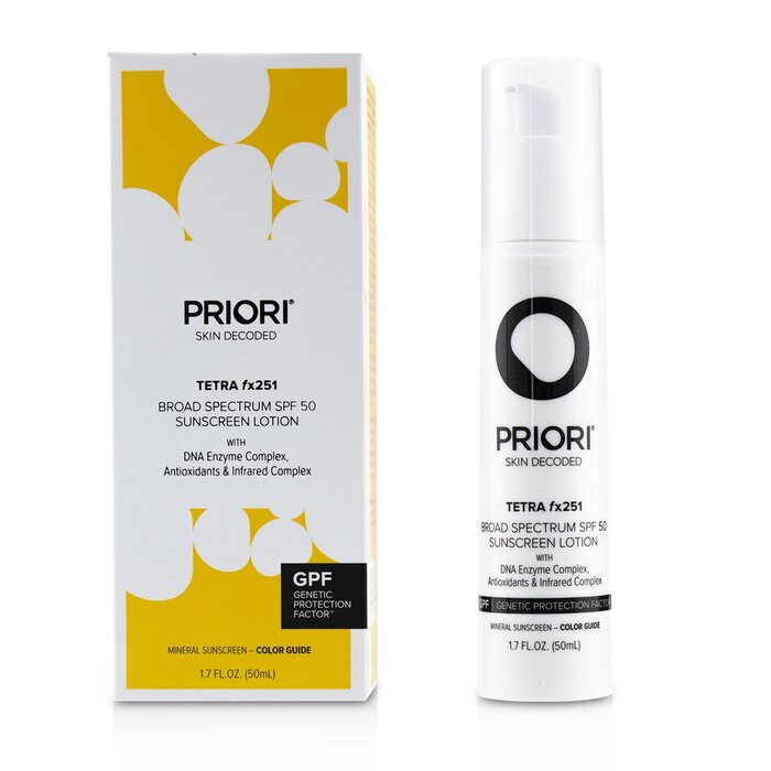 Priori TETRA fx251 Broad Spectrum SPF 45 Sunscreen Lotion - Color Guide 50ml/1.7ozProduct Thumbnail