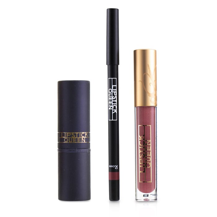Lipstick Queen Kiss From A Rose Full Size Lip Trio : (1x Lip Liner, 1x Lip Gloss, 1x Lipstick) 3pcsProduct Thumbnail