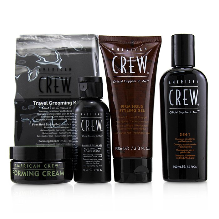 American Crew Kit de Aseo de Viaje: Champú 3-en-1, Acondicionador & Gel de Ducha 100ml + Crema de Ageitar 50ml + Gel de Peinar 100ml + Crema Espumosa 50g 4pcs+1bagProduct Thumbnail