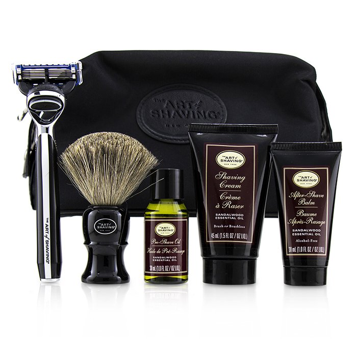 The Art Of Shaving The Four Elements of The Perfect Shave Set with Bag - Sandalwood: Pre Shave Oil + Shave Crm + A/S Balm + Brush + Razor 5pcs+1BagProduct Thumbnail