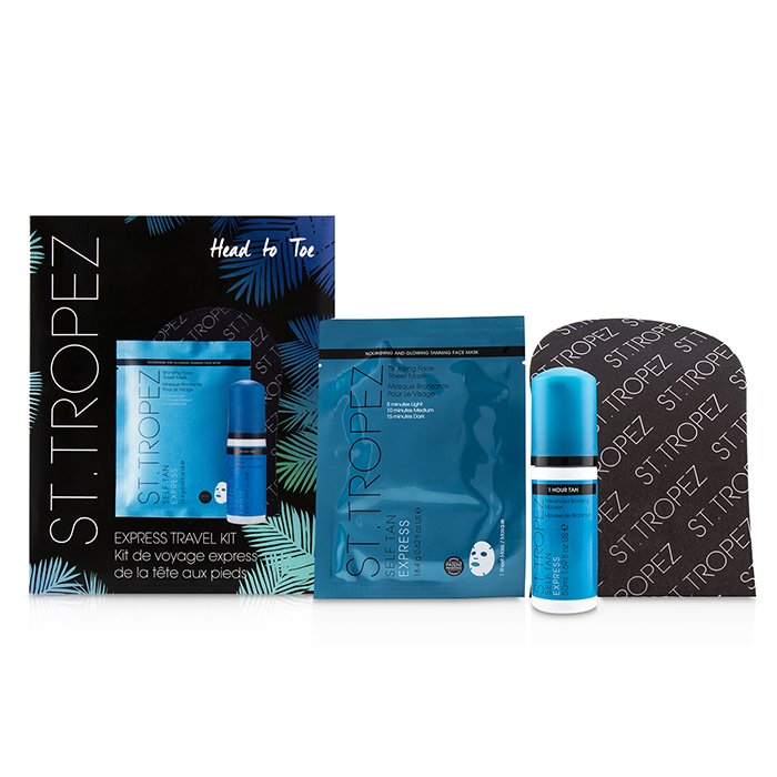 St. Tropez Head To Toe Express Travel Kit : Express Bronzing Mousse 50ml + Express Sheet Mask + Applicator Mitt 3pcsProduct Thumbnail