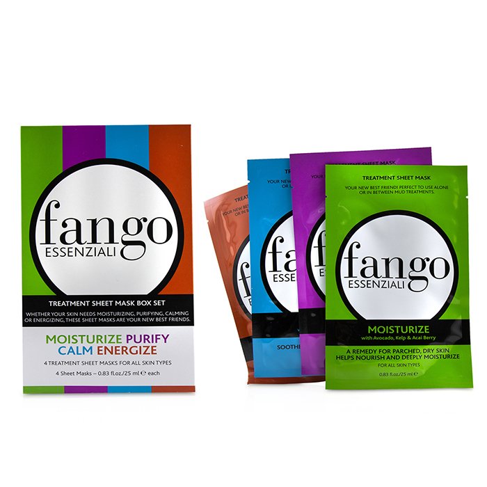 Borghese Fango Essenziali Treatment Sheet Mask Box Set (1x Moisturize Mask, 1x Purify Mask, 1x Calm Mask, 1x Energize Mask) 4x25ml/0.83ozProduct Thumbnail