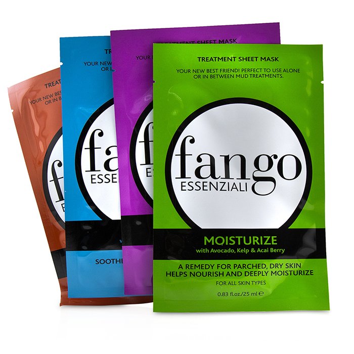 Borghese Fango Essenziali Treatment Sheet Mask Box Set (1x Moisturize Mask, 1x Purify Mask, 1x Calm Mask, 1x Energize Mask) 4x25ml/0.83ozProduct Thumbnail