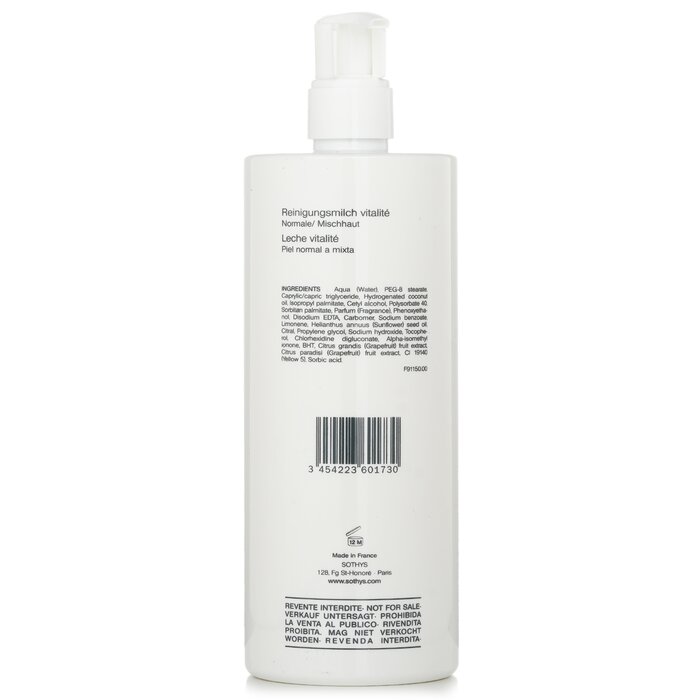 Sothys Vitality Cleansing Milk - For Normal to Combination Skin , With Grapefruit Extract (Salon Size) 500ml/16.9ozProduct Thumbnail