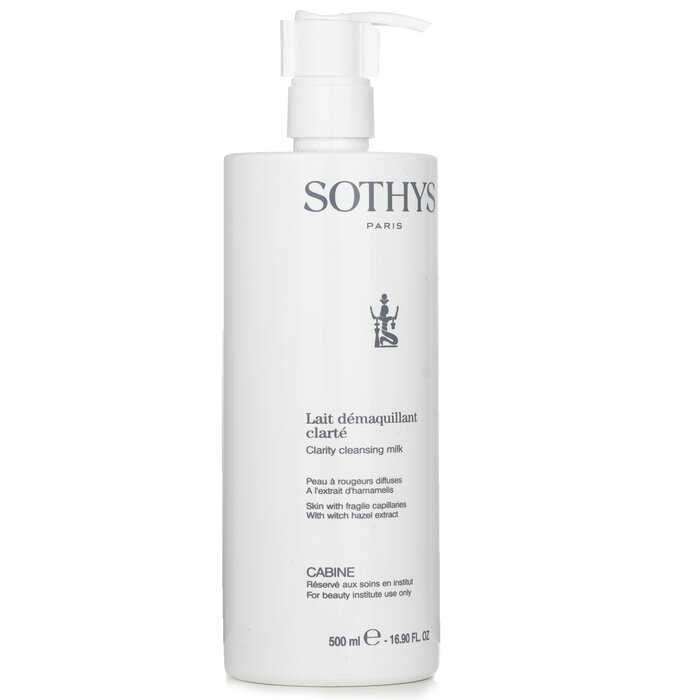 Sothys Clarity Cleansing Milk - For Skin With Fragile Capillaries , With Witch Hazel Extract - תחליב לניקוי העור עבור עור עם נימים עדינים, מכיל הממליס(גודל מכון) 500ml/16.9ozProduct Thumbnail