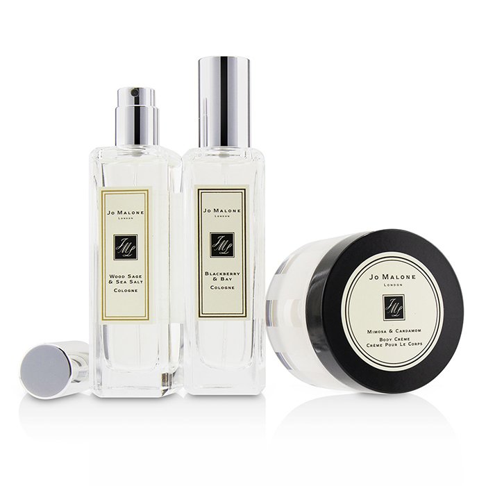 Jo Malone Набор: Blackberry & Bay Одеколон Спрей 30мл/1унц + Wood Sage & Sea Salt Одеколон Спрей 30мл/1унц + Mimosa & Cardamom Крем для Тела 50мл/1.7унц 3pcsProduct Thumbnail