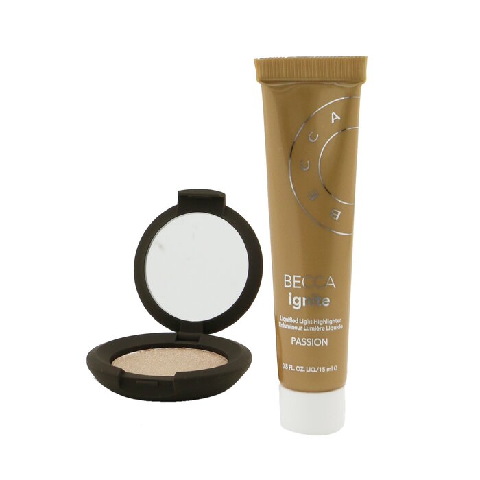 Becca Liquid & Light Highlight Kit (1x Mini Highlighter + 1x Mini Pressed Highlighter) 2pcsProduct Thumbnail