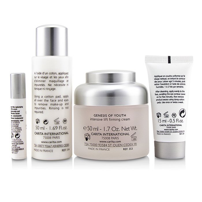 Carita Paris Back In Time Anti-Age Coffret: Firming Cream 50ml + Cleansing Milky Emulsion 50ml + Radiance Mask 15ml + Replumping Serum 2ml 4pcsProduct Thumbnail