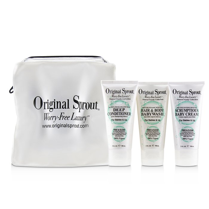 Original Sprout Set de Viaje Trio: 1x Acondicionador Profundo 90ml+1x Jabón de Bebé de Cabello y Cuerpo 90ml +1x Scrumptious Crema de Bebé 90ml (Para Bebés & Niños) 3pcsProduct Thumbnail