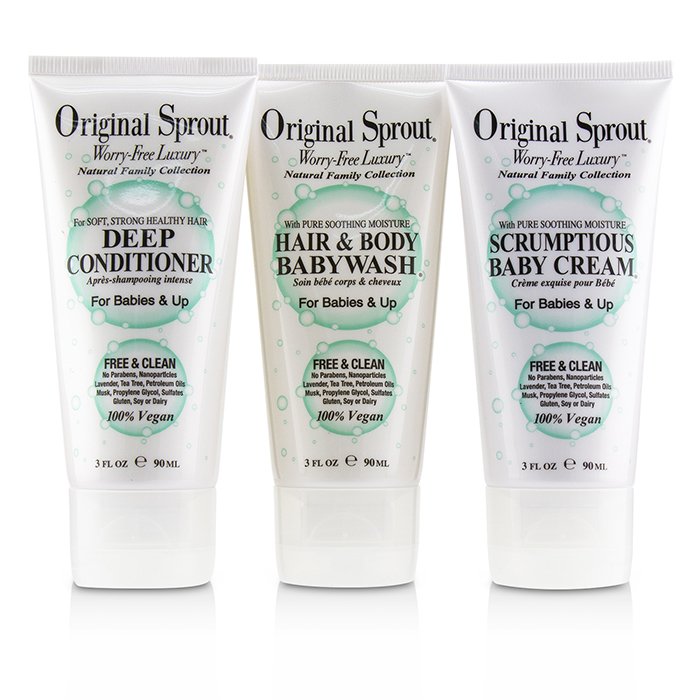 Original Sprout Set de Viaje Trio: 1x Acondicionador Profundo 90ml+1x Jabón de Bebé de Cabello y Cuerpo 90ml +1x Scrumptious Crema de Bebé 90ml (Para Bebés & Niños) 3pcsProduct Thumbnail