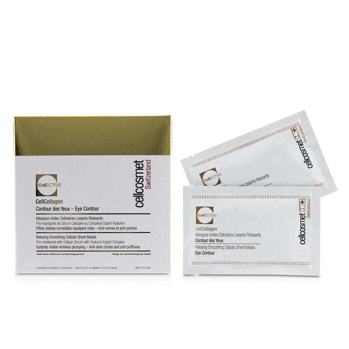 Cellcosmet & Cellmen Cellcosmet CellEctive CellCollagen Eye Contour Relaxing Smoothing Cellular Sheet Masks 5x2patchsProduct Thumbnail