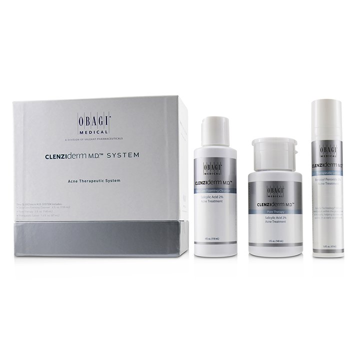 Obagi Clenziderm M.D. Acne Therapeutic System : 1x Foaming Cleanser 118ml+1x Pore Therapy 148ml+1x Therapeutic Lotion 47ml 3pcsProduct Thumbnail