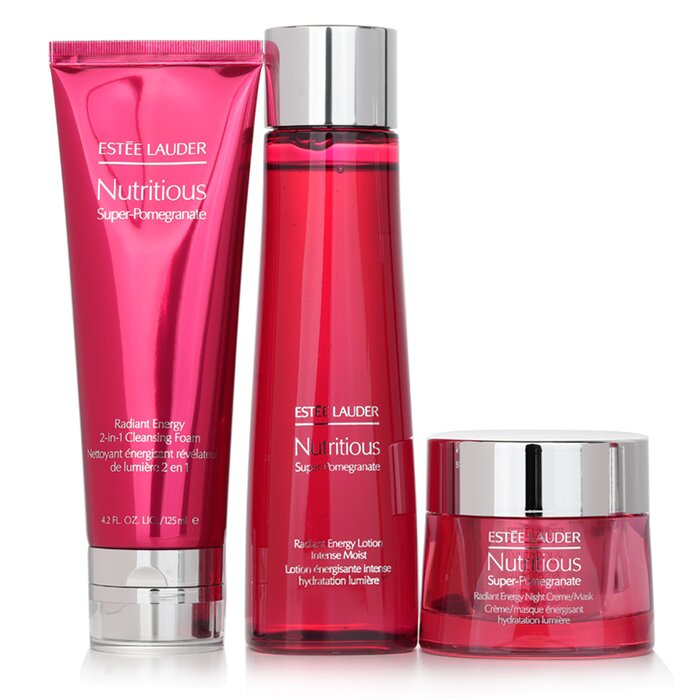 Estee Lauder Nutritious Super-Pomegranate Overnight Radiance Collection: Cleansing Foam 125ml+Lotion Intense Moist 200ml+Night Creme 50ml  3pcsProduct Thumbnail