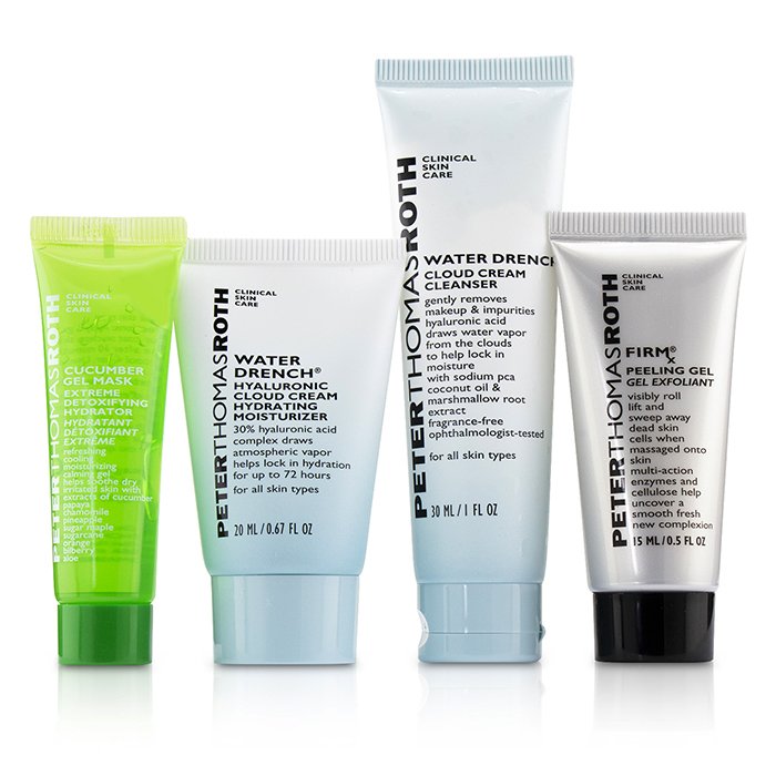 Peter Thomas Roth Jet, Set, Facial ! 4-Piece Kit: 1x Cleanser 30ml + 1x Moisturizer 20ml + 1x Cucumber Gel Mask 14ml + 1x Peeling Gel 15ml 4pcsProduct Thumbnail