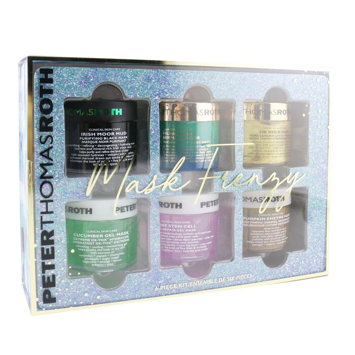 Peter Thomas Roth Mask Frenzy 6 Piece Kit: Hungarian Heat Mask+Rose Stem Mask+Cucumber Mask+Irish Moor Mud Mask+Pumpkin Mask+24 Gold Mask 6pcsProduct Thumbnail