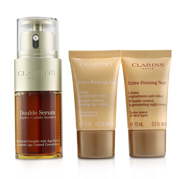 クラランス Clarins ダブル セーラム & ファーミング EX コレクション: ダブル セーラム 30ml + ファーミング EX デイ 15ml + ファーミング EX ナイト 15ml 3pcsProduct Thumbnail
