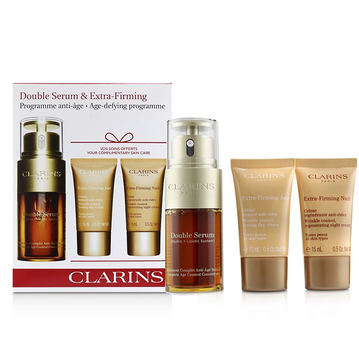 クラランス Clarins ダブル セーラム & ファーミング EX コレクション: ダブル セーラム 30ml + ファーミング EX デイ 15ml + ファーミング EX ナイト 15ml 3pcsProduct Thumbnail
