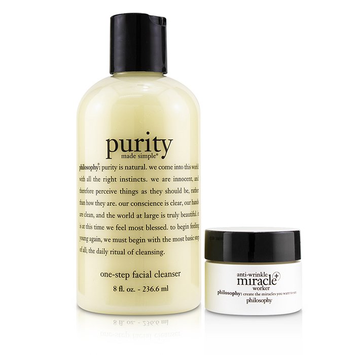Philosophy Without A Wrinkle Set : 1x One-Step Facial Cleanser 236.6ml + 1x Line-Correcting Moisturizer 15ml 2pcsProduct Thumbnail