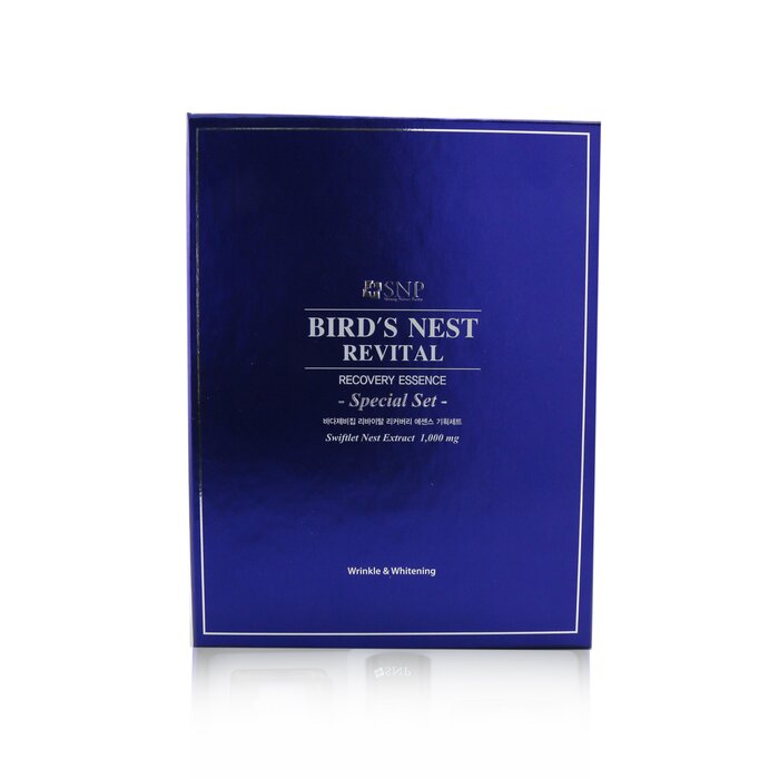 SNP Bird's Nest Revital Recovery Essence Wrinkle & Whitening Special Set: Recovery Essence 50ml, Boosting Softener 31ml, Balancing Emulsion 31ml, Recovery Essence 10ml, Recovery Cream 10g 5pcsProduct Thumbnail