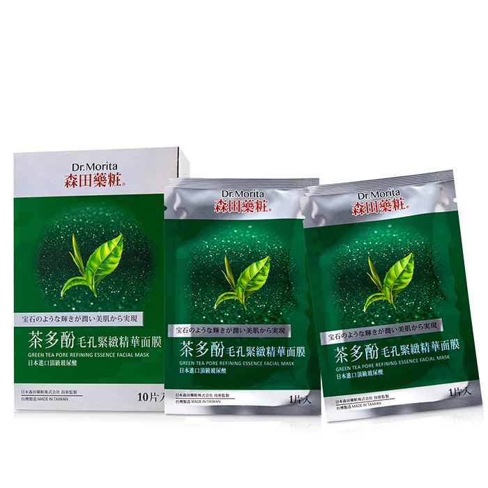 Dr. Morita Green Tea Pore Refining Essence Facial Mask 10pcsProduct Thumbnail