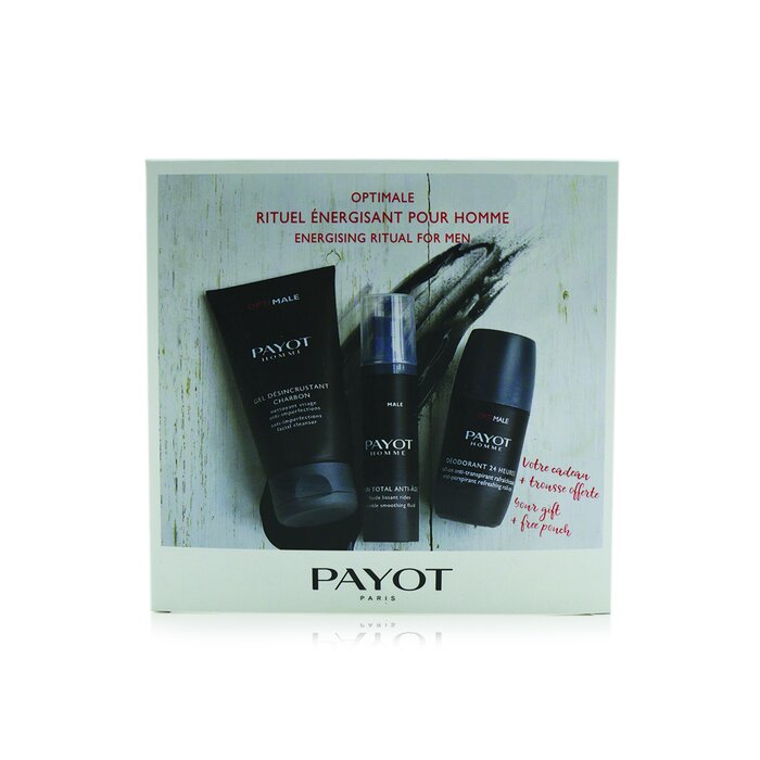Payot Optimale Energising Ritual For Men Set : 1x Facial Cleanser 150 ml + 1x Wrinkle Smoothing Fluid 50 ml + 1x 24 Hrs Roll-On 75 ml 3pcsProduct Thumbnail