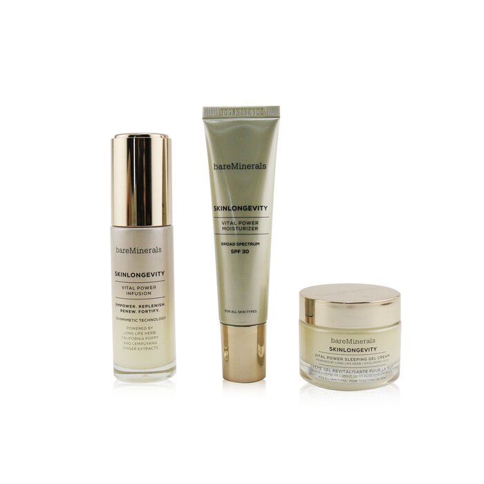 BareMinerals Give Good Skin Trio Set: Vital Power Infusion 30ml+ Vital Power Moisturizer SPF 30 30ml+ Vital Power Sleeping Gel Cream 30g 3pcsProduct Thumbnail