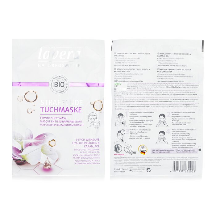 Lavera Triple-Effect Hyaluronic Acids Firming Sheet Mask 1sheetProduct Thumbnail