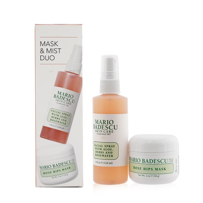 Mario Badescu Set Rose Mascarilla & Bruma Dúo: Spray Facial Con Aloe, Hierbas Y Agua de Rosas 4oz + Mascarilla de Rosa Mosqueta 2oz 2pcsProduct Thumbnail