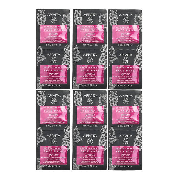 Apivita Express Beauty Face Mask with Grape (Line Smoothing & Firming) 6x(2x8ml)Product Thumbnail