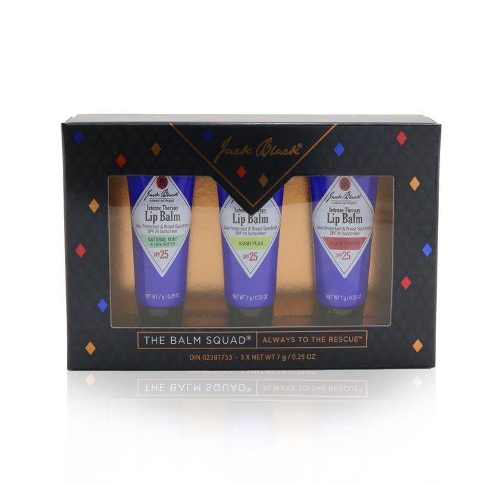 Jack Black The Balm Squad Gift Set: 3x Intense Therapy Lip Balm SPF 25 (Natural Mint & Shea butter, Asian Pear & Black Cherry) 3x7g/0.25ozProduct Thumbnail
