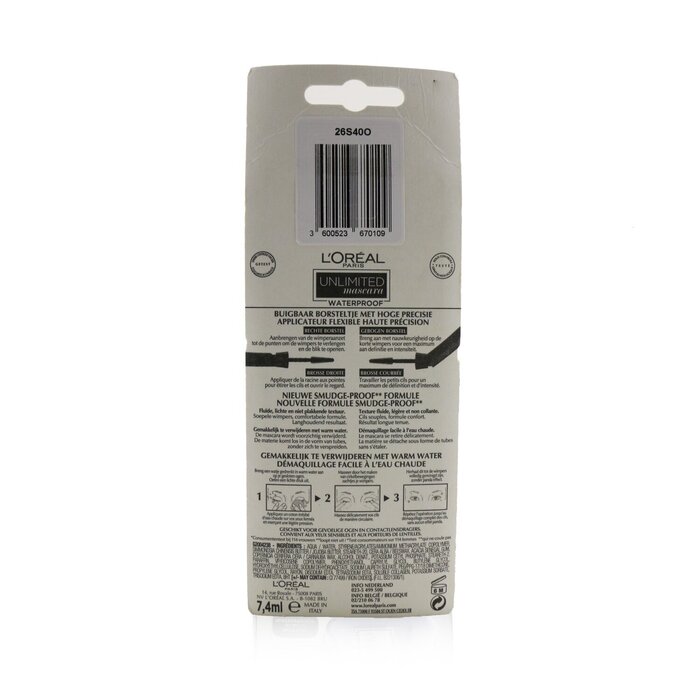 L'Oreal Unlimited Waterproof Mascara 7.4ml/0.24ozProduct Thumbnail