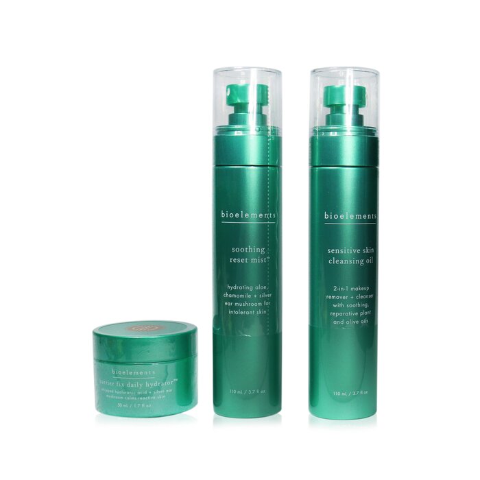 Bioelements 3-Step Starter Set : Sensitive Skin Cleansing Oil 110ml + Soothing Reset Mist 110ml + Barrier Fix Daily Hydrator 50ml 3pcsProduct Thumbnail