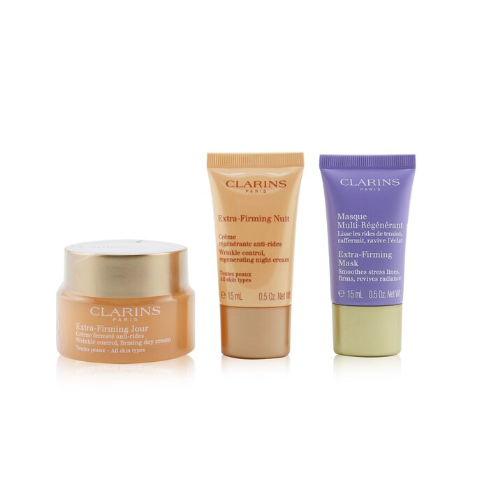 Clarins 克蘭詩 (嬌韻詩) Extra-Firming Collection: Day Cream 50ml/1.7oz + Night Cream 15ml/0.5oz + Mask 15ml/0.5oz + Bag 3pcs+1bagProduct Thumbnail