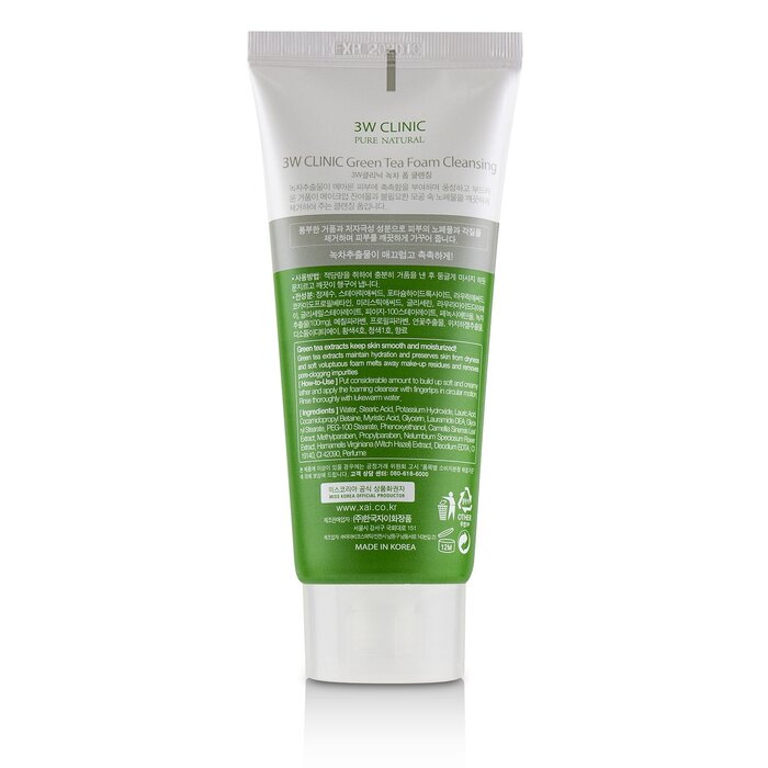3W Clinic Green Tea Foam Cleansing (Exp. Date: 10/2020) 100ml/3.38ozProduct Thumbnail