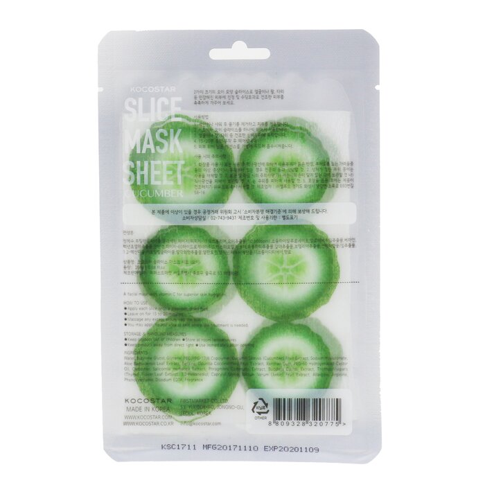 KOCOSTAR Slice Mask Sheet - Cucumber (Exp. Date 11/2020) 10sheetsProduct Thumbnail