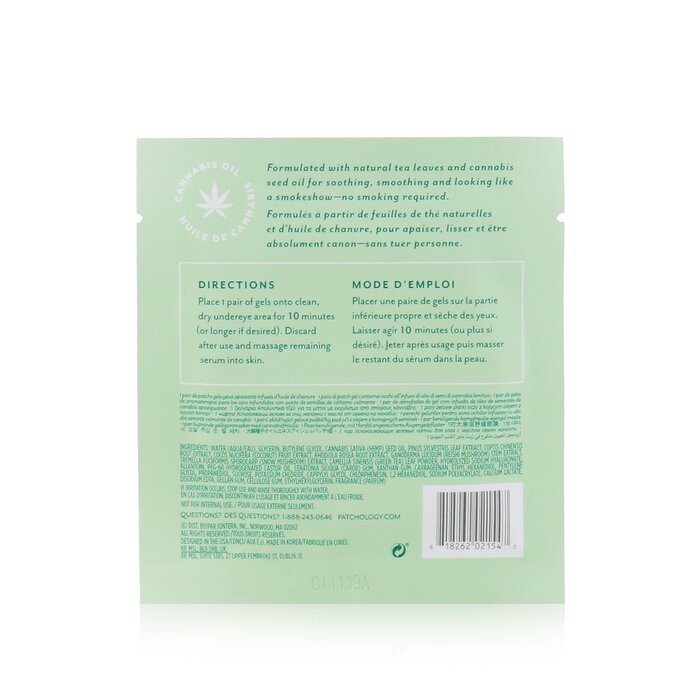 Patchology Moodpatch - Chill Mode Soothing Cannabis Seed Oil-Infused Eye Gels (Cannabis Sativa Seed Oil+Reishi & Rhodiola Extract) 5pairsProduct Thumbnail